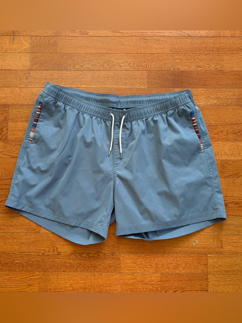 Wowie Athletic Drawstring Shorts Blue Aztec Stretch